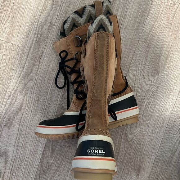 Sorel Womens Joan Of Arctic Suede Chevron Knit II Waterproof Boots Womens Size 7 - Picture 7 of 15